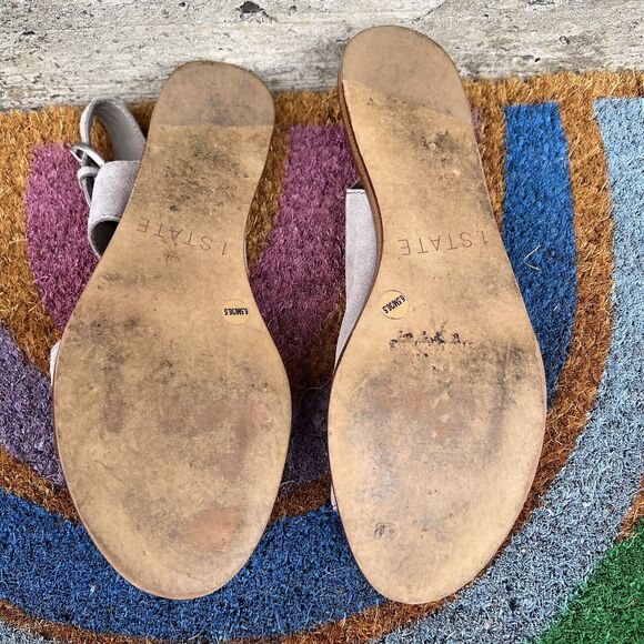 1. State Sandals Size 6.5 Tan Slingback Adjustable Straps Buckle Nordstrom - Picture 5 of 8